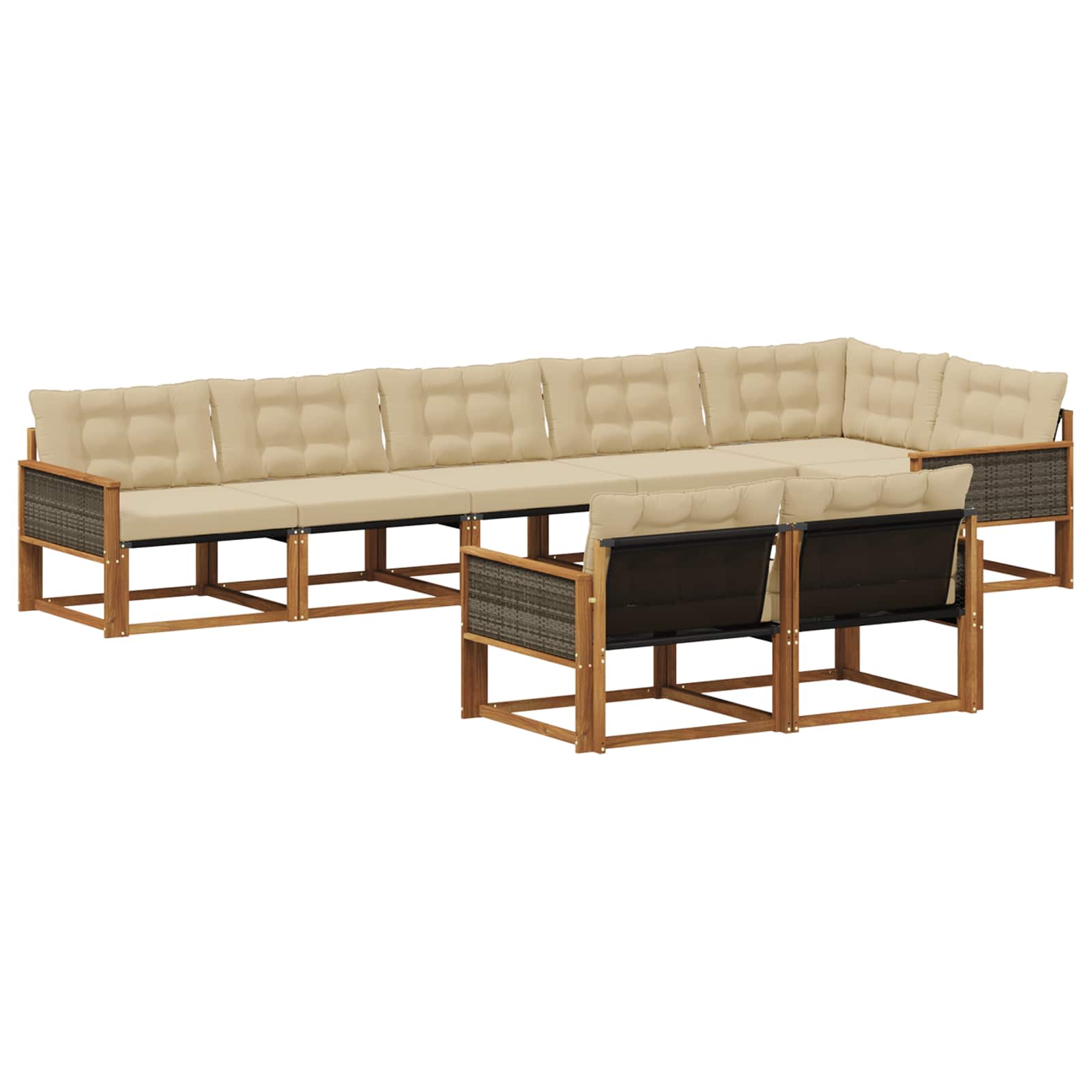 Ensemble de canapés d'extérieur 8 pcs Naturel et Beige - XIOS