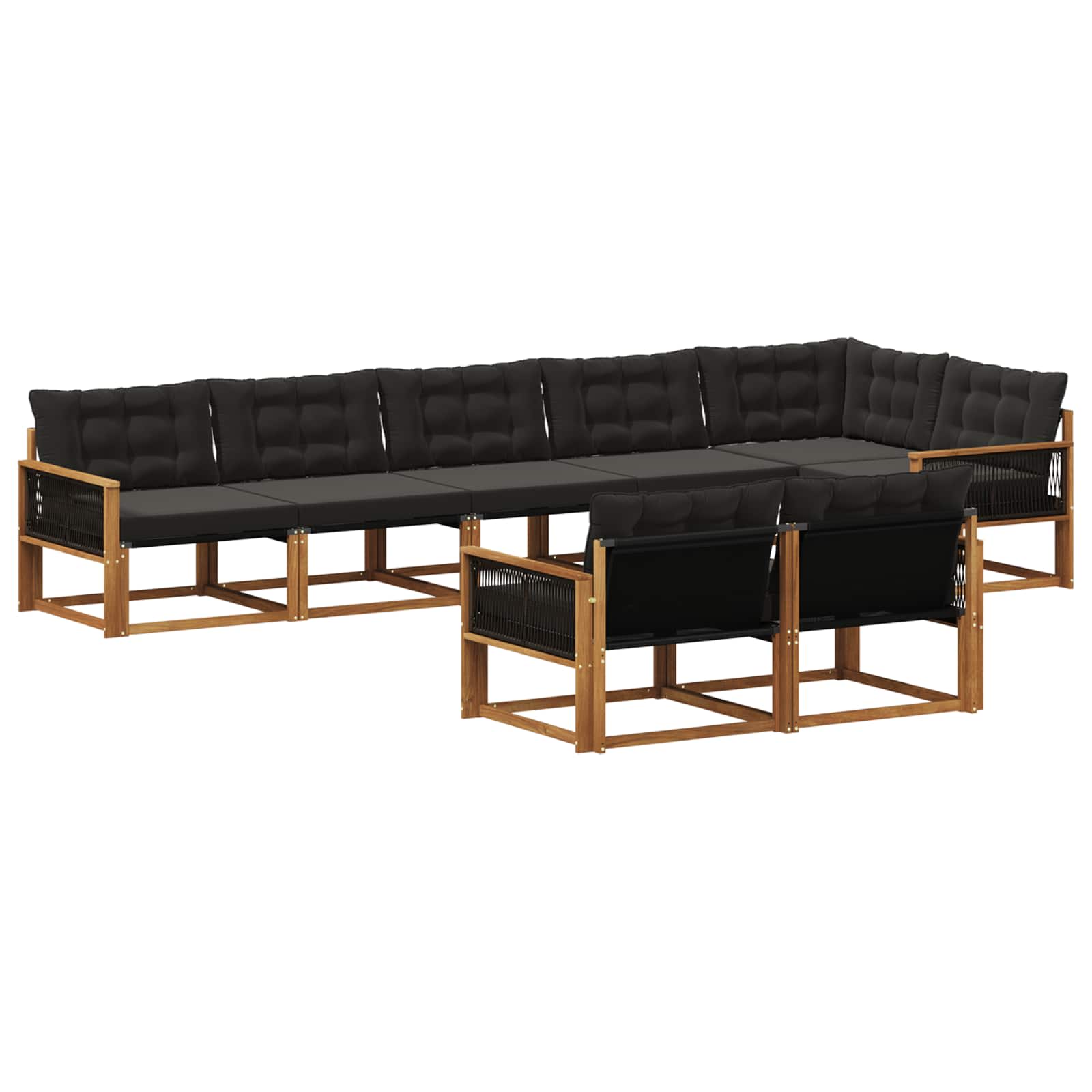 Ensemble de canapés d'extérieur 8 pcs Naturel et noir - XIOS