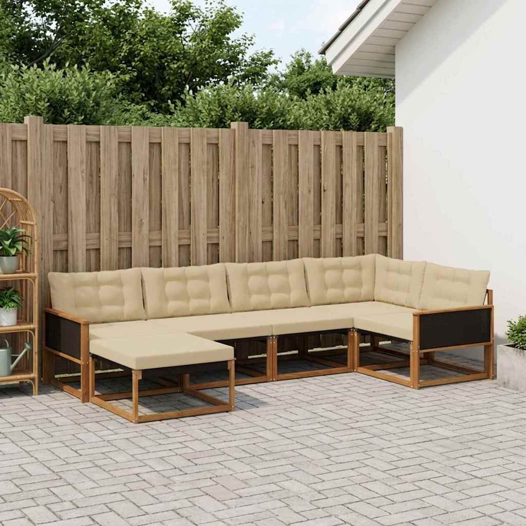 Ensemble de canapés d'extérieur 6 pcs Naturel et Beige - XIOS