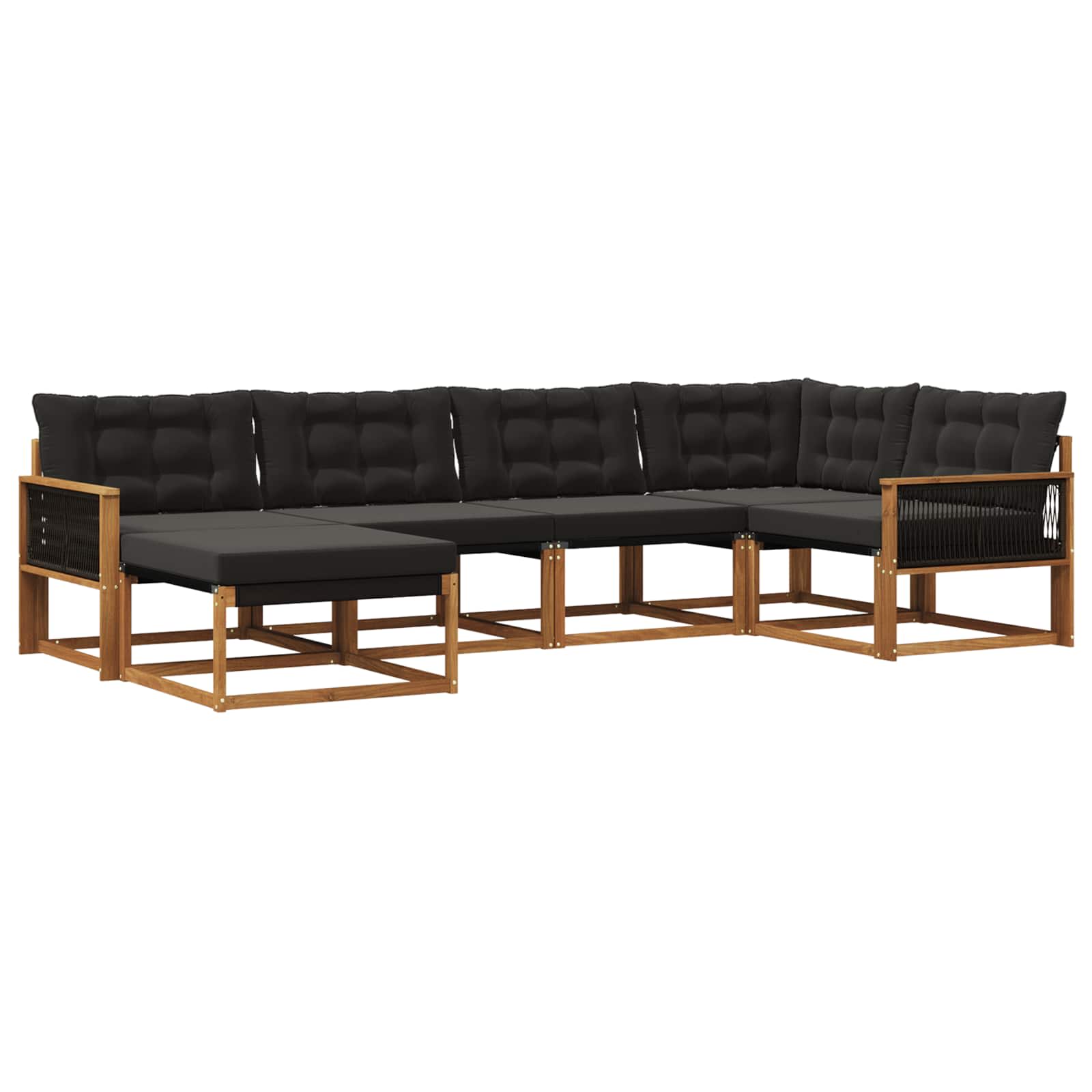 Ensemble de canapés d'extérieur 6 pcs Naturel et noir - XIOS
