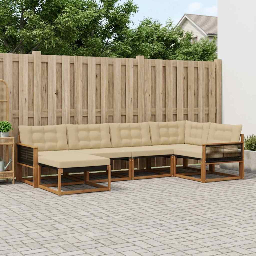 Ensemble de canapés d'extérieur 6 pcs Naturel et Beige - XIOS