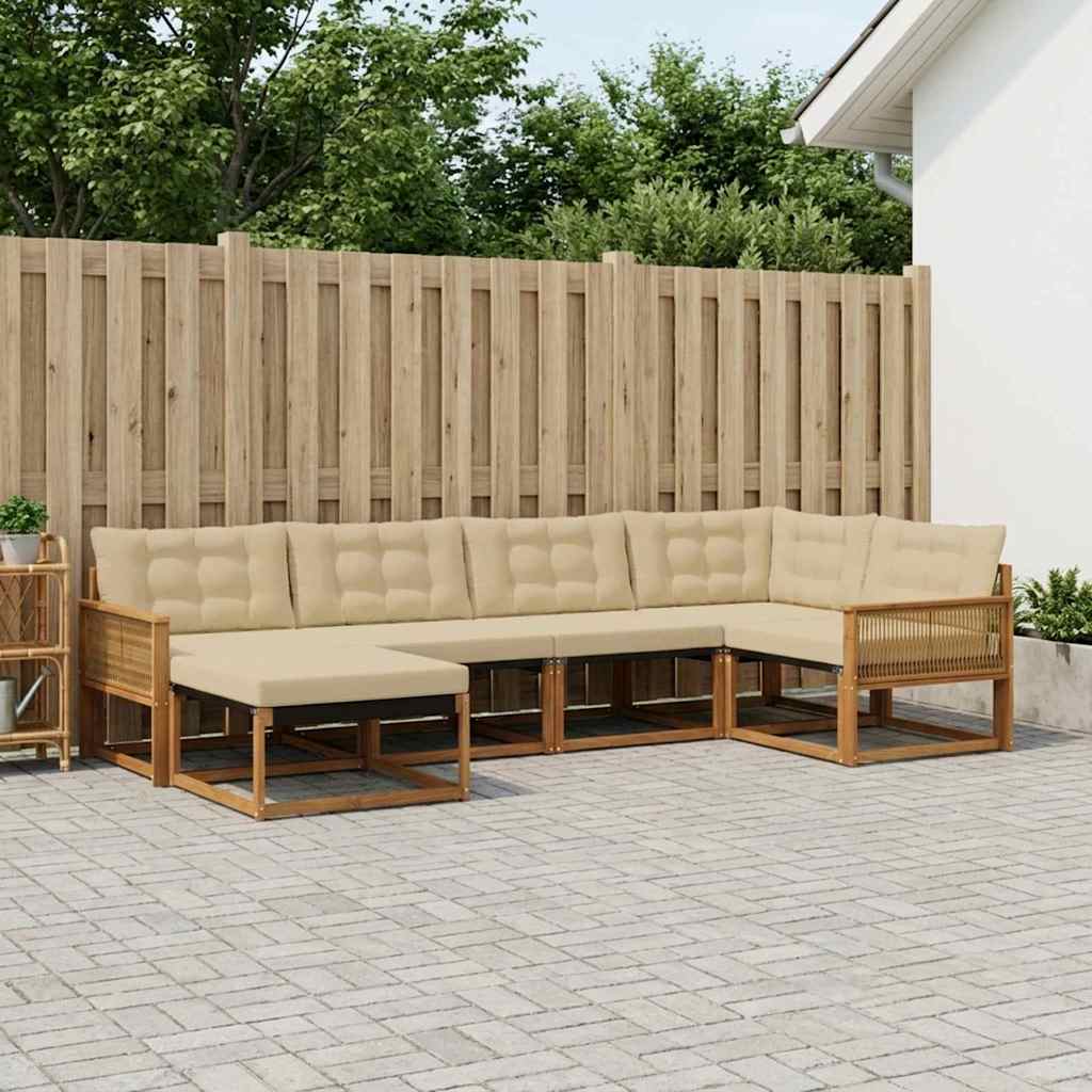 Ensemble de canapés d'extérieur 6 pcs Naturel et Beige - XIOS