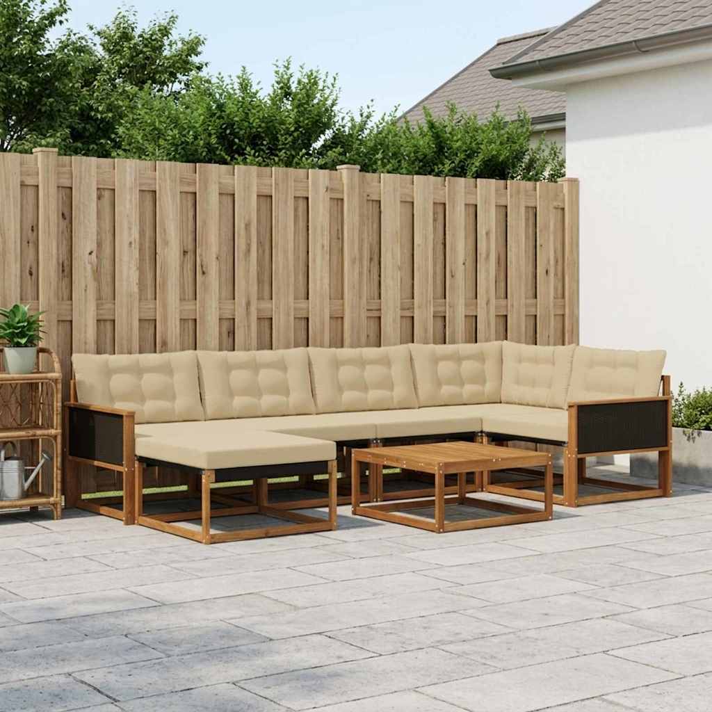 Ensemble de canapés d'extérieur 7 pcs Naturel et Beige - XIOS