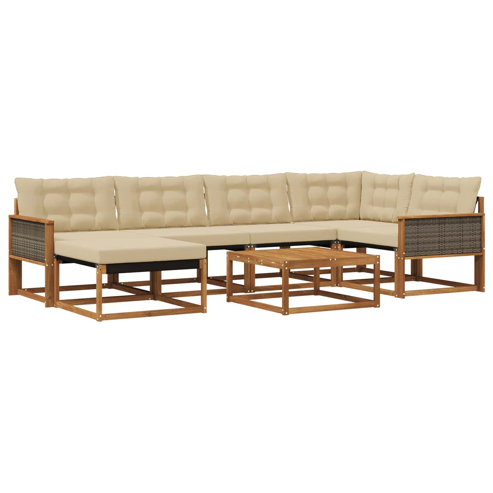 Ensemble de canapés d'extérieur 7 pcs Naturel et Beige - XIOS