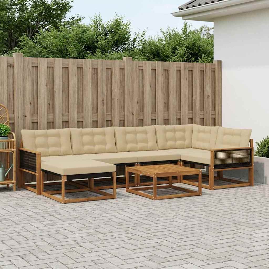Ensemble de canapés d'extérieur 7 pcs Naturel et Beige - XIOS