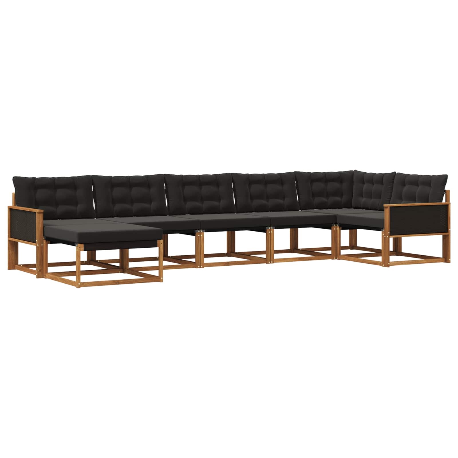 Ensemble de canapés d'extérieur 7 pcs Naturel et noir - XIOS