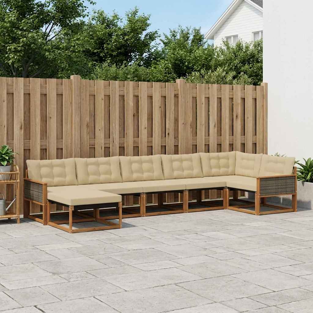 Ensemble de canapés d'extérieur 7 pcs Naturel et Beige - XIOS