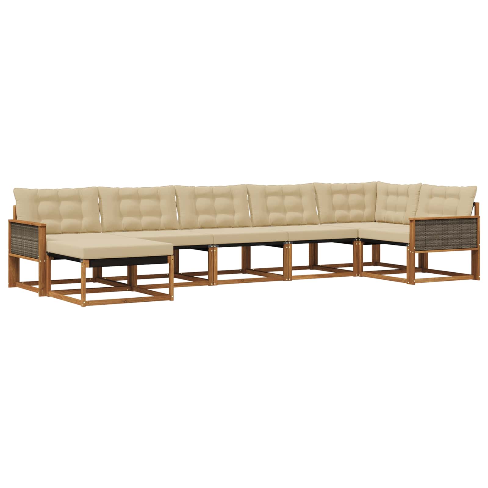 Ensemble de canapés d'extérieur 7 pcs Naturel et Beige - XIOS