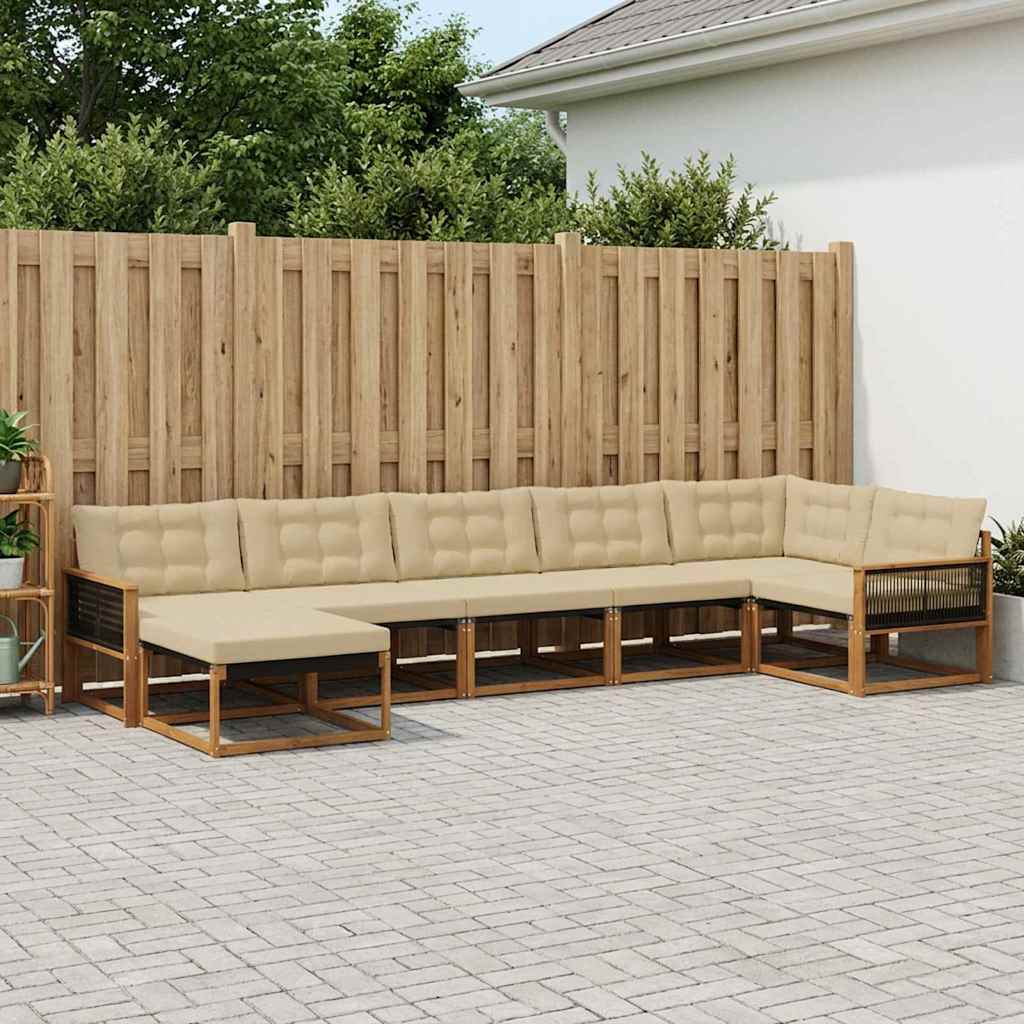 Ensemble de canapés d'extérieur 7 pcs Naturel et Beige - XIOS