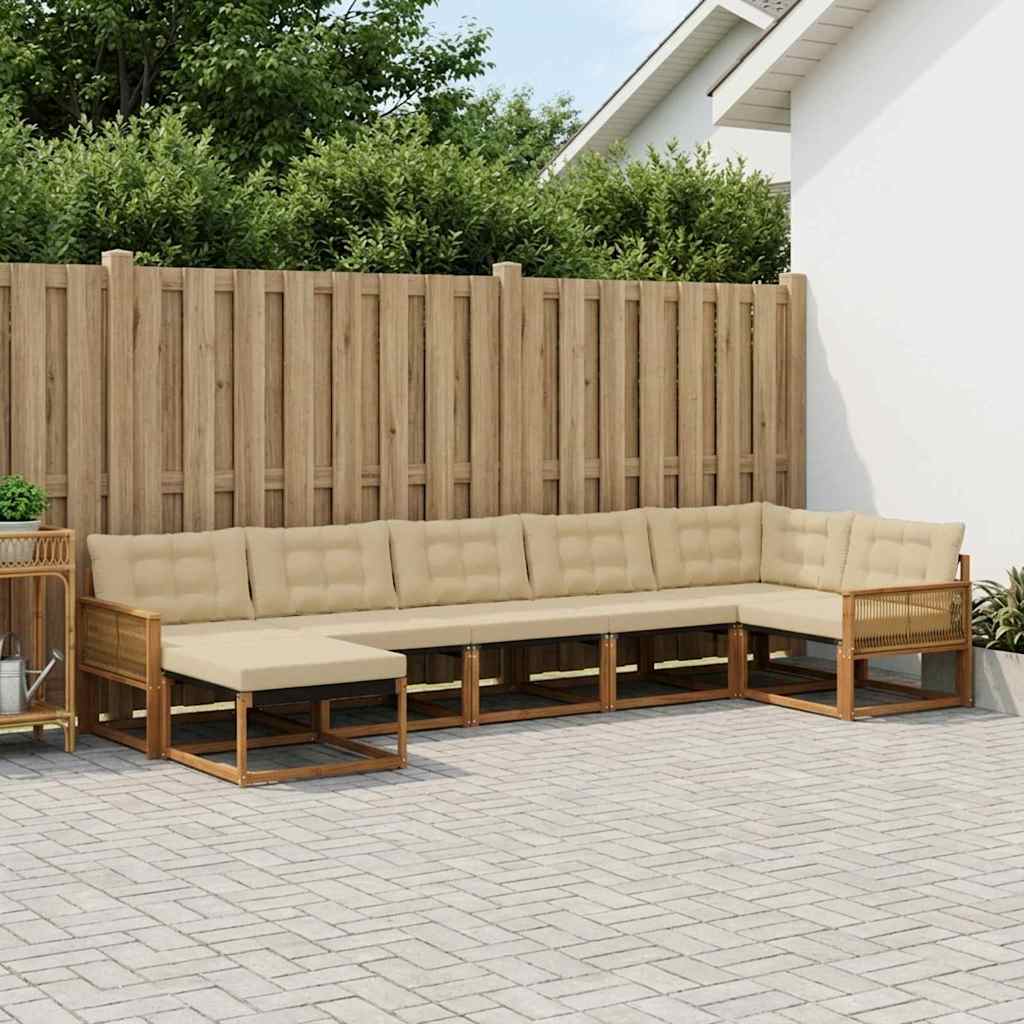 Ensemble de canapés d'extérieur 7 pcs Naturel et Beige - XIOS