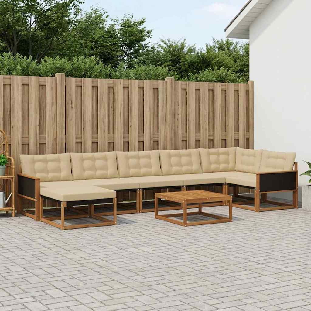 Ensemble de canapés d'extérieur 8 pcs Naturel et Beige - XIOS