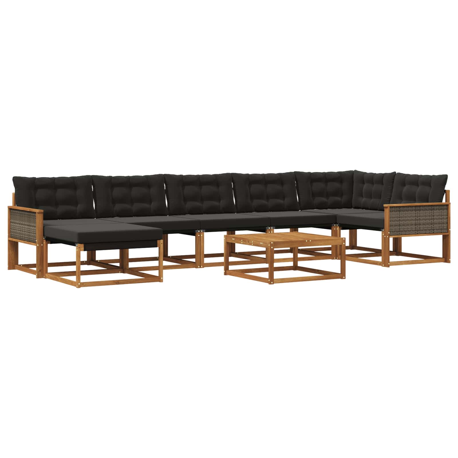 Ensemble de canapés d'extérieur 8 pcs Naturel et noir - XIOS