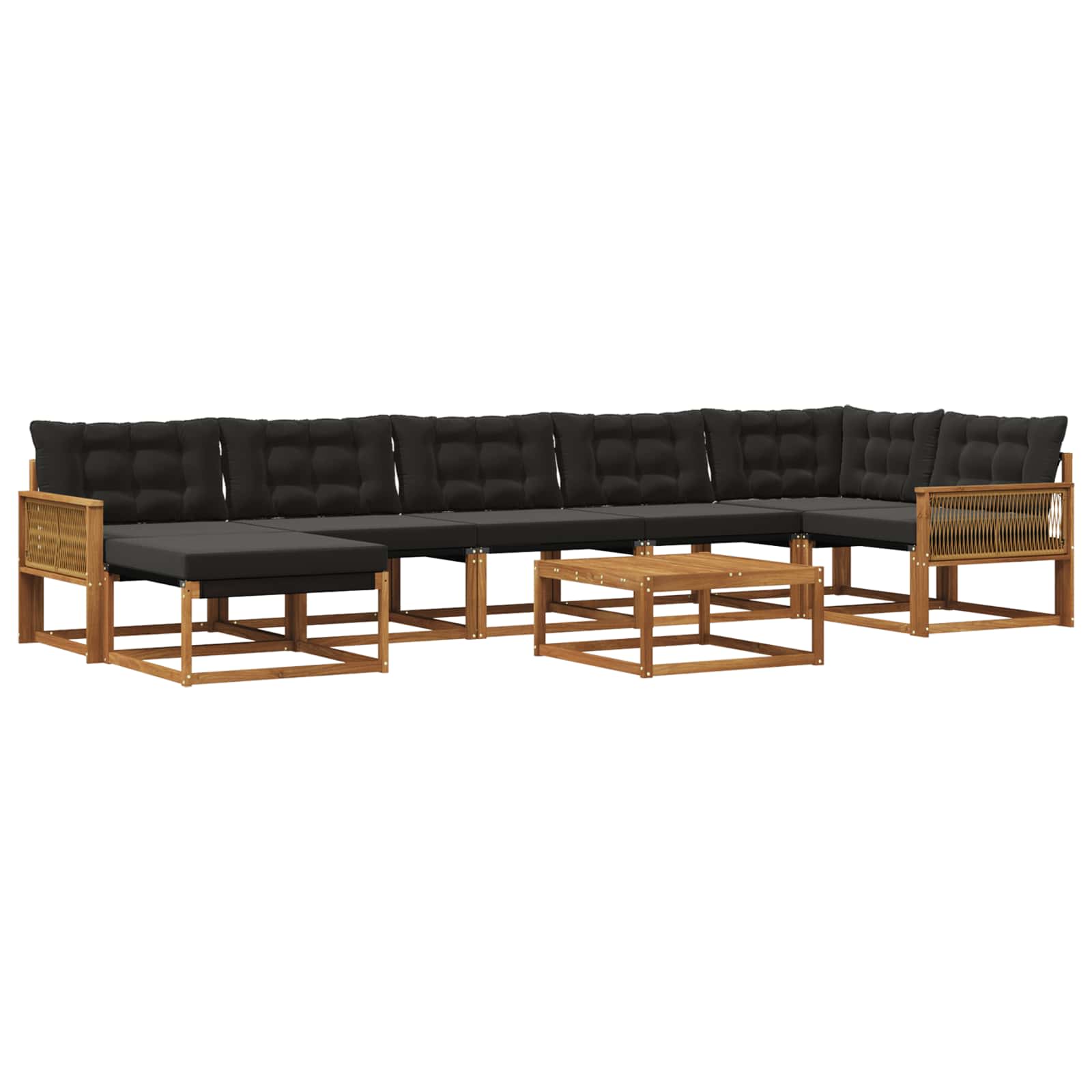 Ensemble de canapés d'extérieur 8 pcs Naturel et noir - XIOS