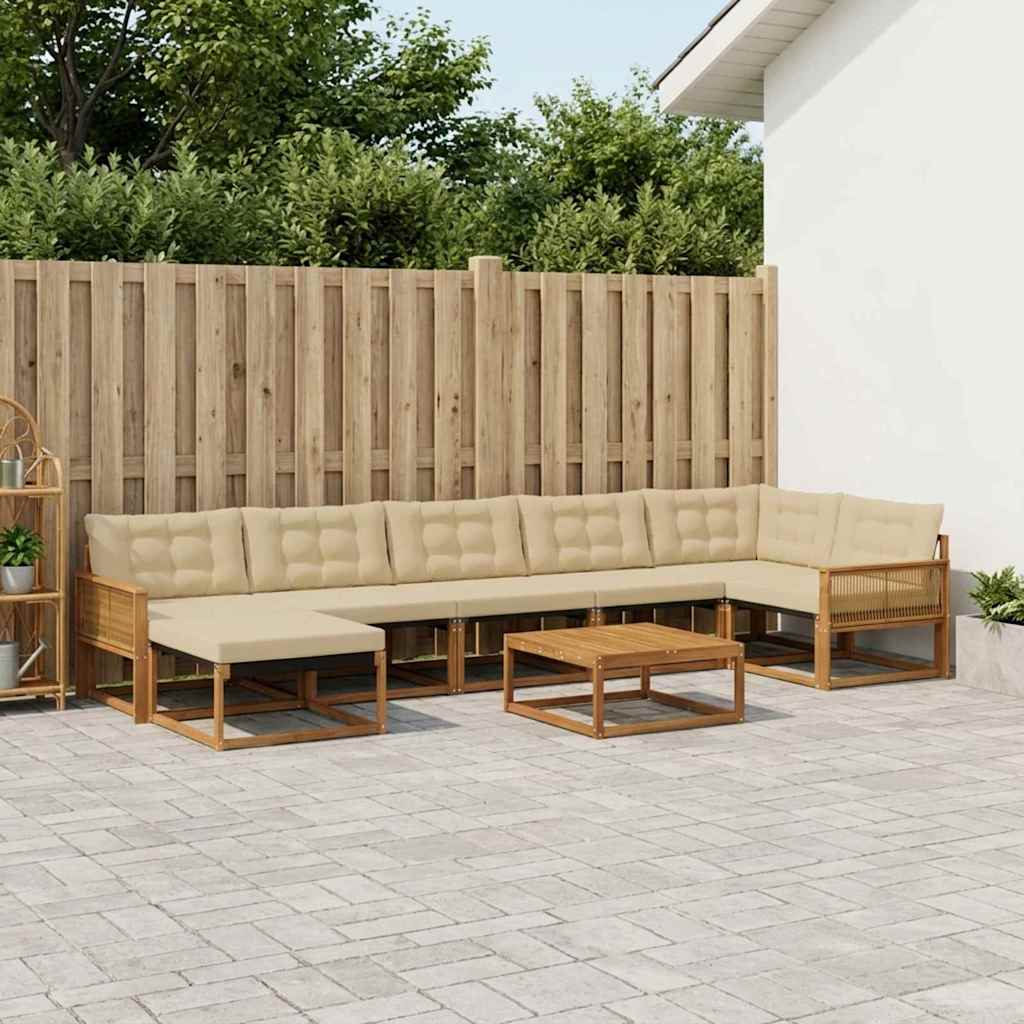 Ensemble de canapés d'extérieur 8 pcs Naturel et Beige - XIOS