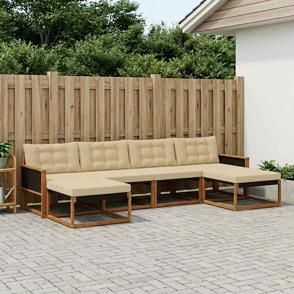 Ensemble de canapés d'extérieur 6 pcs Naturel et Beige - XIOS