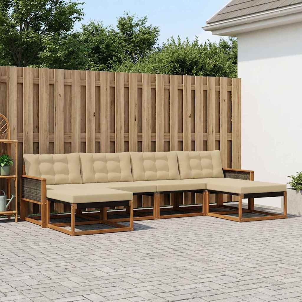 Ensemble de canapés d'extérieur 6 pcs Naturel et Beige - XIOS