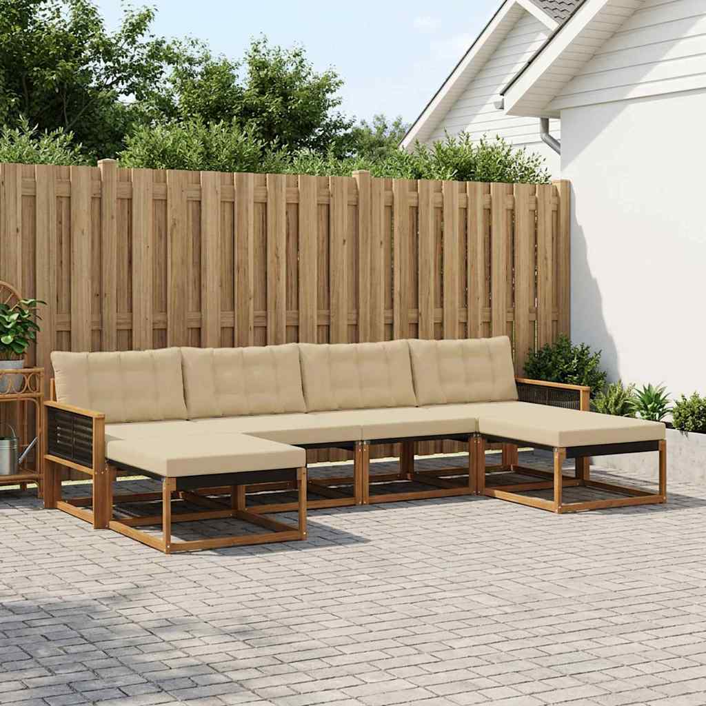 Ensemble de canapés d'extérieur 6 pcs Naturel et Beige - XIOS