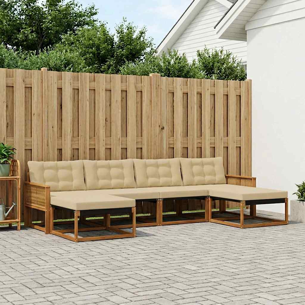 Ensemble de canapés d'extérieur 6 pcs Naturel et Beige - XIOS