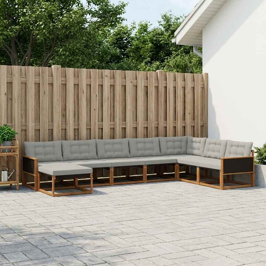 Ensemble de canapés d'extérieur 8 pcs Naturel et gris clair - XIOS