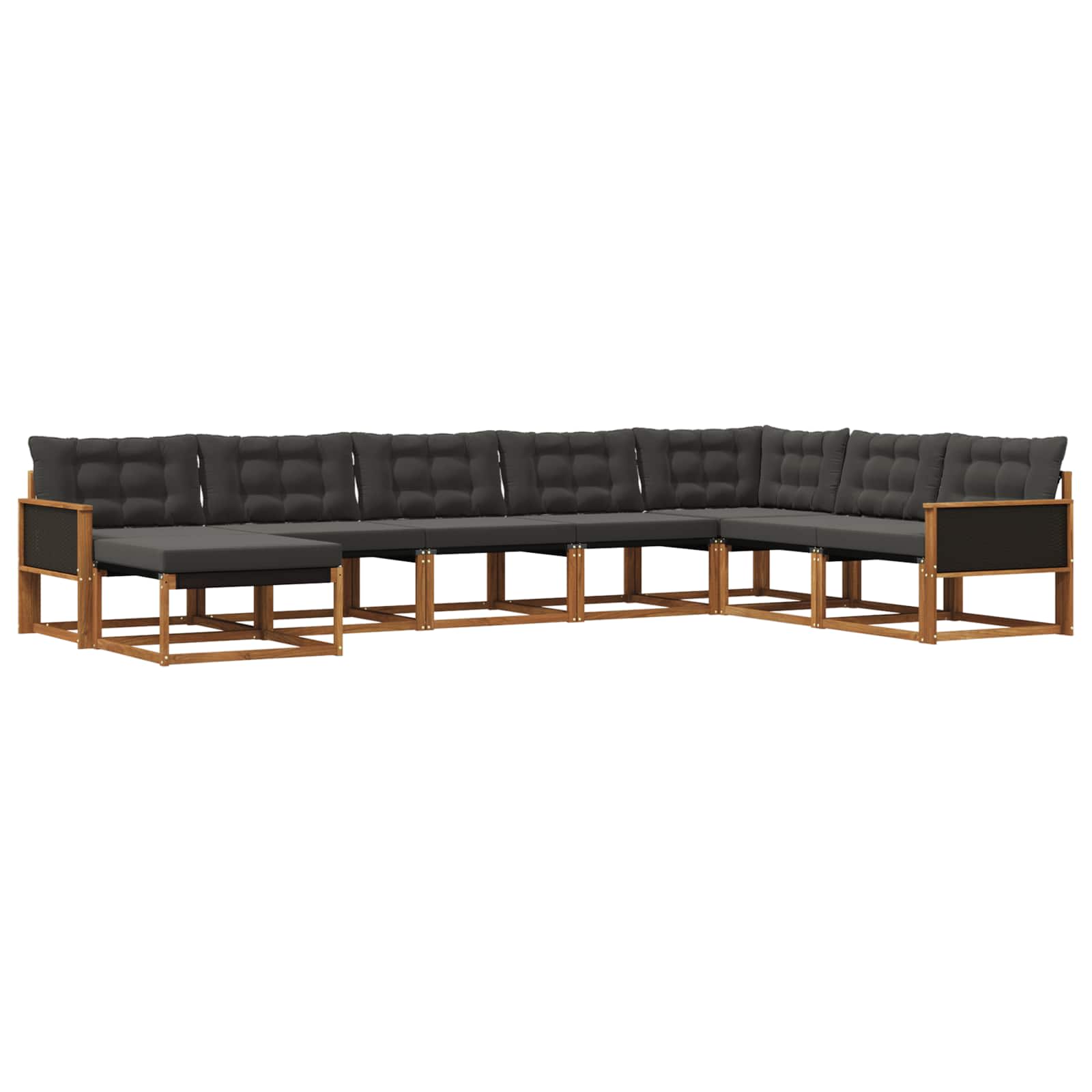 Ensemble de canapés d'extérieur 8 pcs Naturel et noir - XIOS