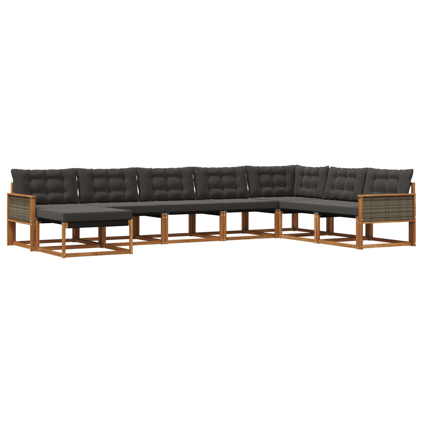 Ensemble de canapés d'extérieur 8 pcs Naturel et noir - XIOS
