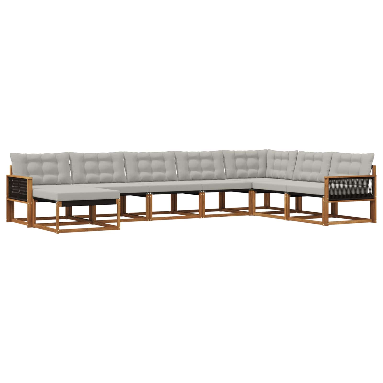 Ensemble de canapés d'extérieur 8 pcs Naturel et gris clair - XIOS