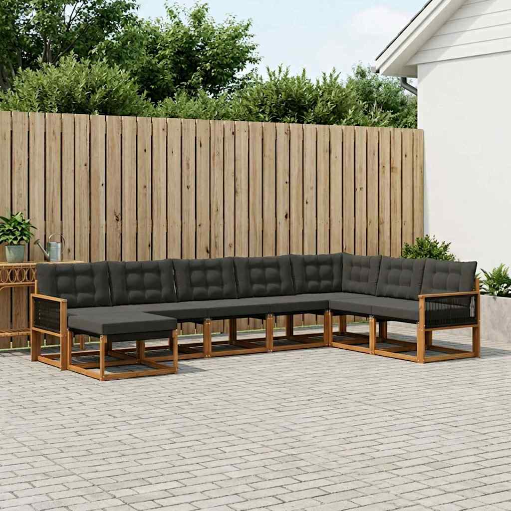 Ensemble de canapés d'extérieur 8 pcs Naturel et noir - XIOS