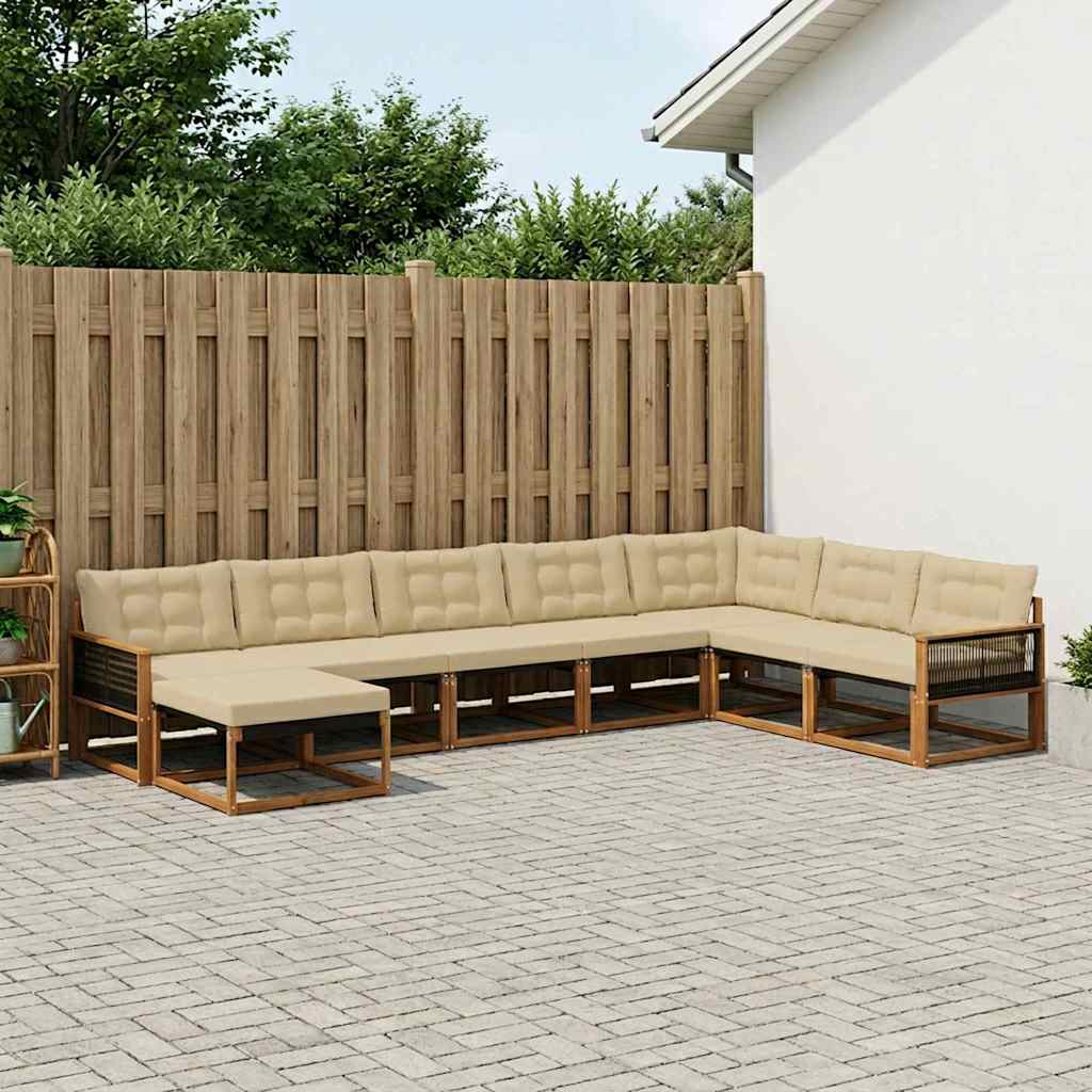 Ensemble de canapés d'extérieur 8 pcs Naturel et Beige - XIOS