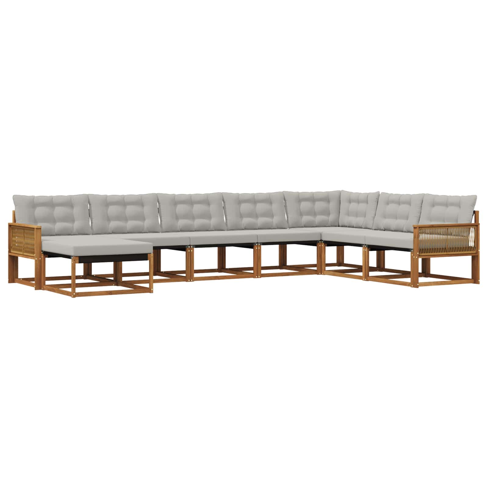 Ensemble de canapés d'extérieur 8 pcs Naturel et gris clair - XIOS