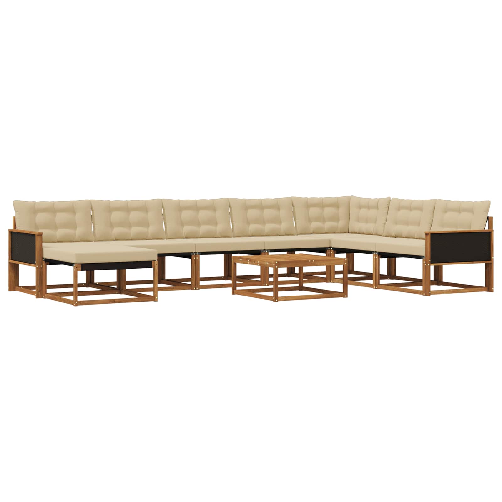 Ensemble de canapés d'extérieur 9 pcs Naturel et Beige - XIOS