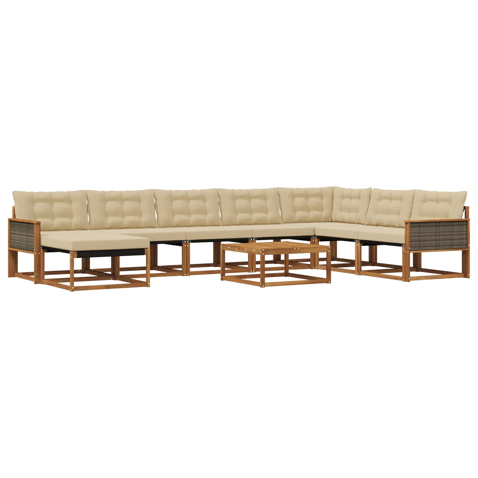 Ensemble de canapés d'extérieur 9 pcs Naturel et Beige - XIOS