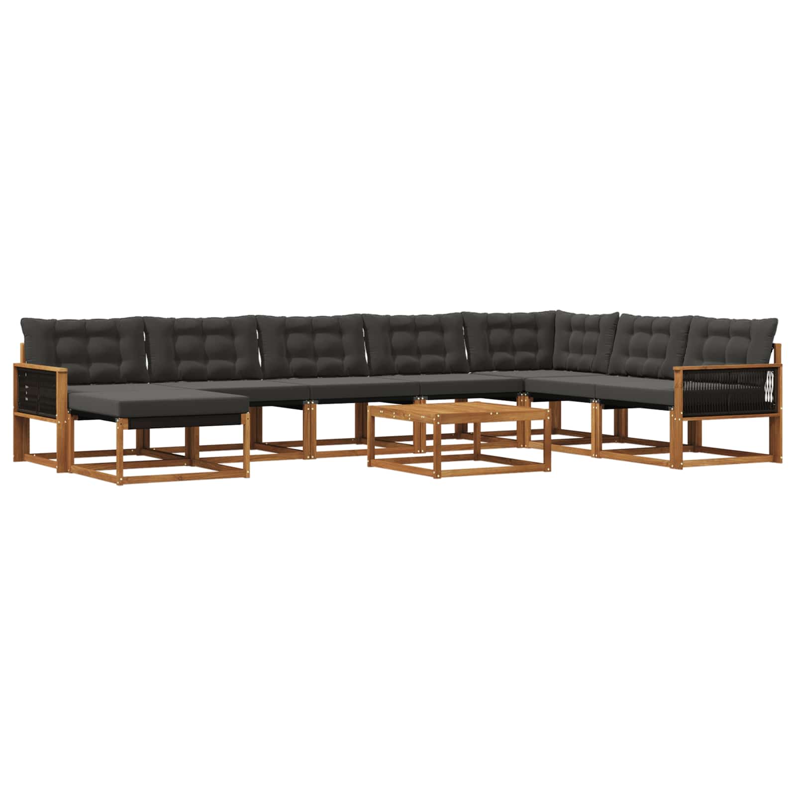 Ensemble de canapés d'extérieur 9 pcs Naturel et noir - XIOS