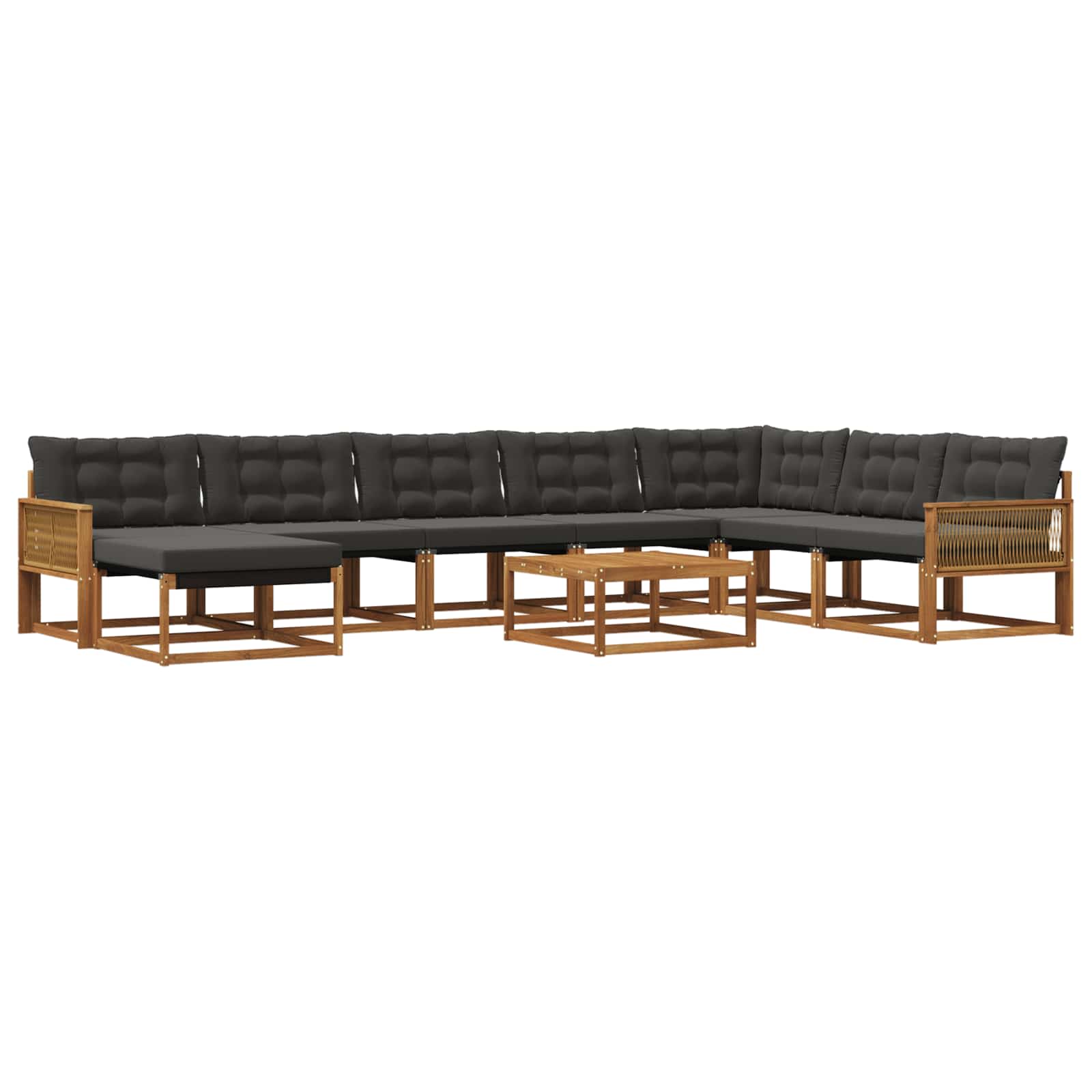 Ensemble de canapés d'extérieur 9 pcs Naturel et noir - XIOS
