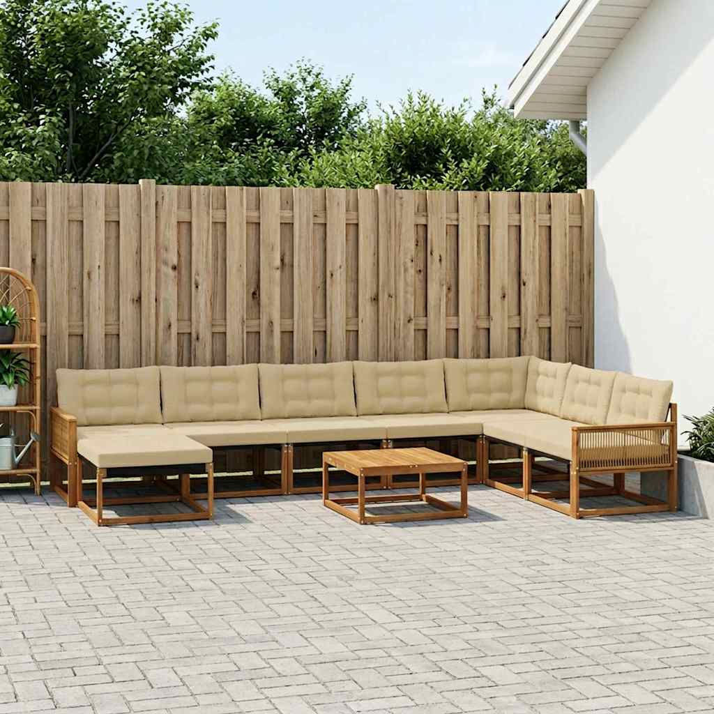 Ensemble de canapés d'extérieur 9 pcs Naturel et Beige - XIOS