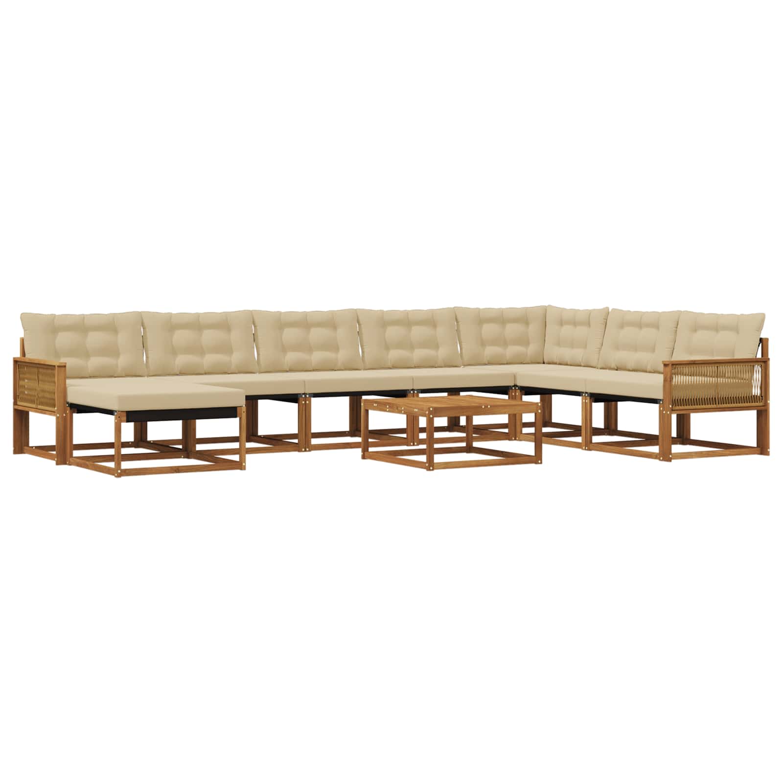 Ensemble de canapés d'extérieur 9 pcs Naturel et Beige - XIOS