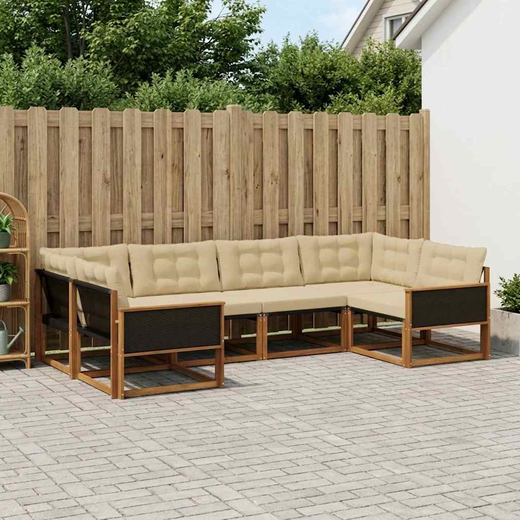 Ensemble de canapés d'extérieur 6 pcs Naturel et Beige - XIOS