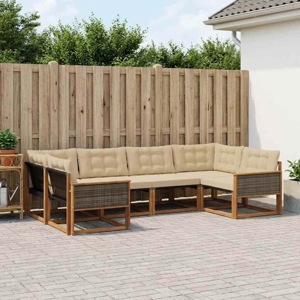 Ensemble de canapés d'extérieur 6 pcs Naturel et Beige - XIOS