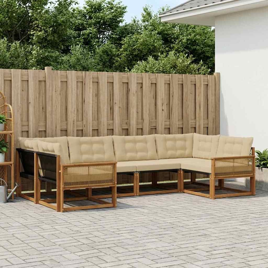 Ensemble de canapés d'extérieur 6 pcs Naturel et Beige - XIOS