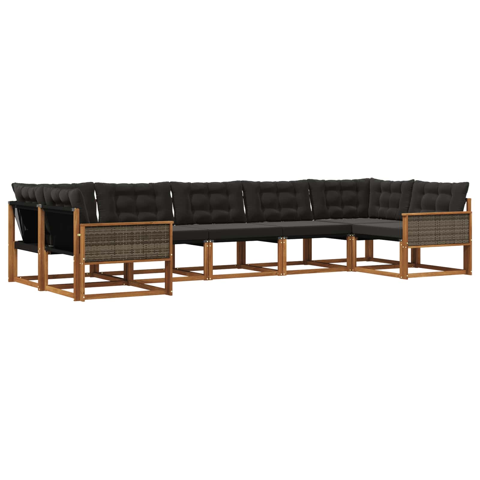 Ensemble de canapés d'extérieur 7 pcs Naturel et noir - XIOS
