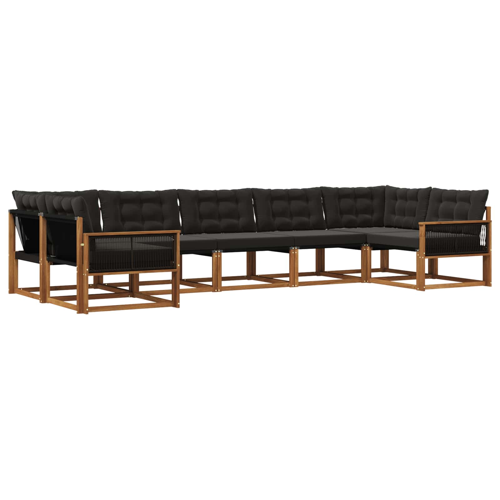 Ensemble de canapés d'extérieur 7 pcs Naturel et noir - XIOS
