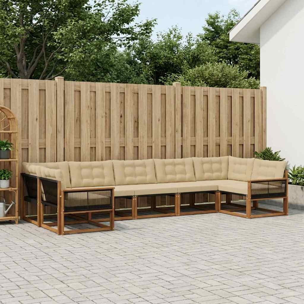 Ensemble de canapés d'extérieur 7 pcs Naturel et Beige - XIOS