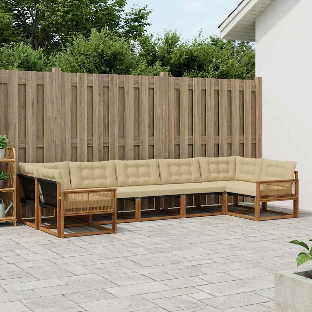 Ensemble de canapés d'extérieur 7 pcs Naturel et Beige - XIOS