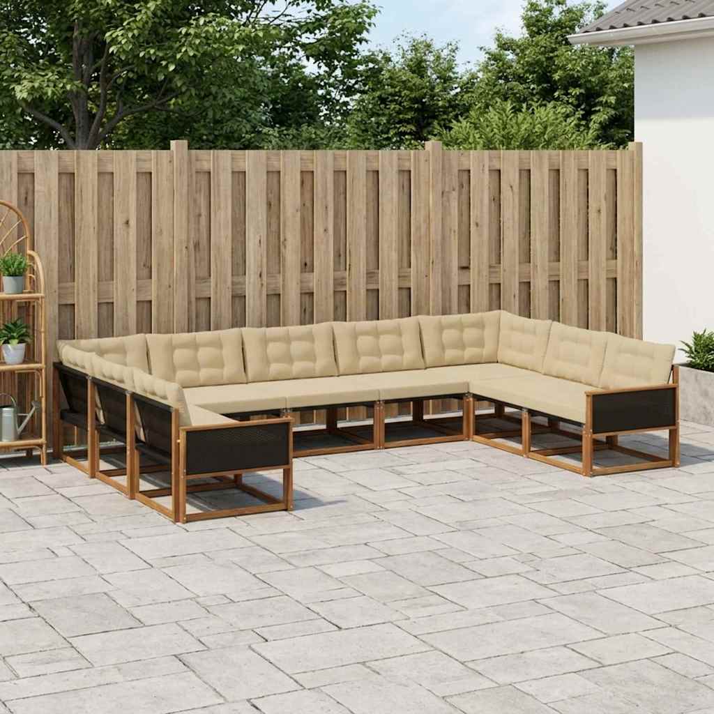 Ensemble de canapés d'extérieur 9 pcs Naturel et Beige - XIOS