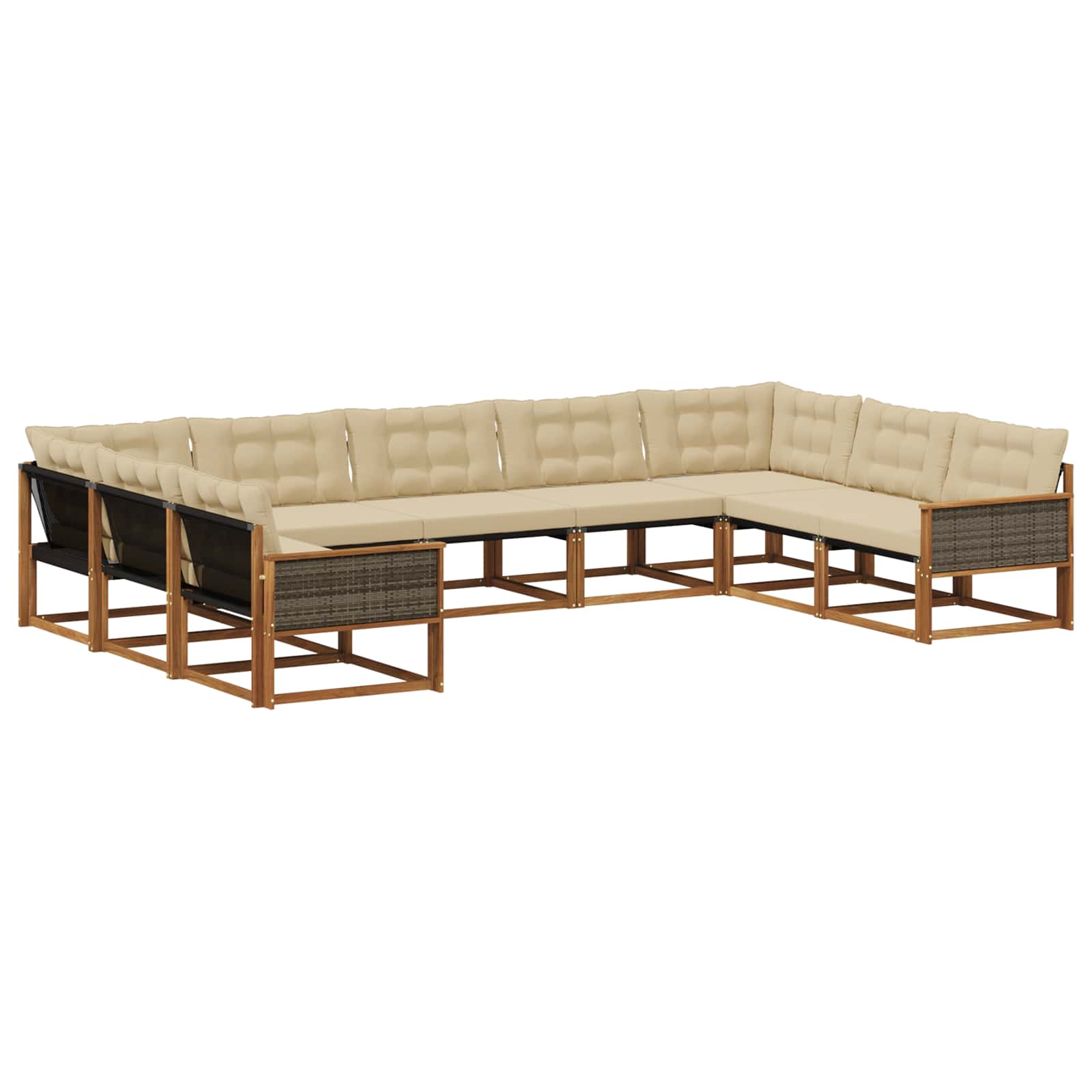 Ensemble de canapés d'extérieur 9 pcs Naturel et Beige - XIOS