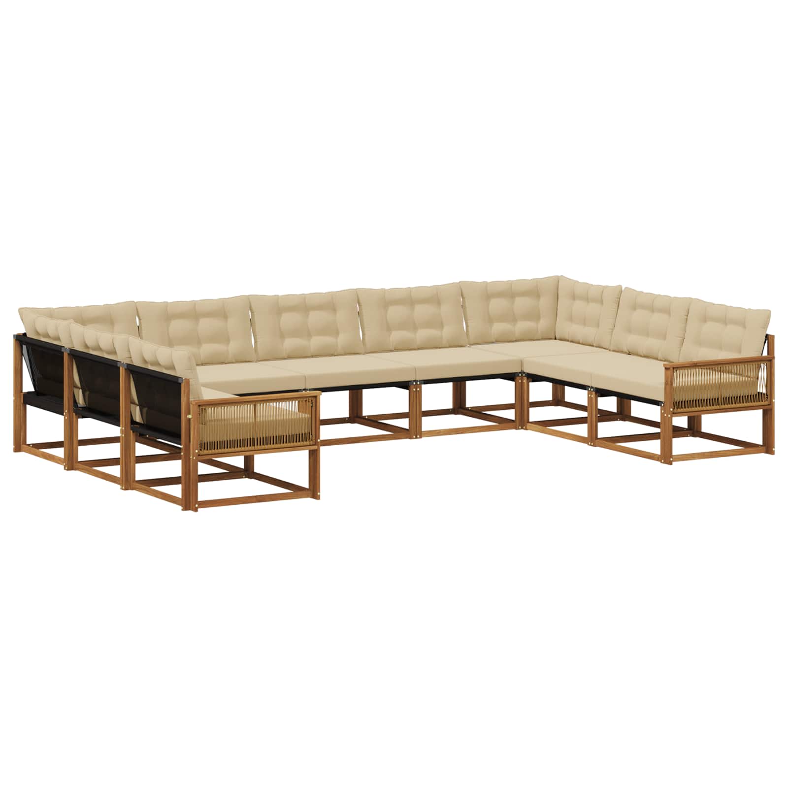 Ensemble de canapés d'extérieur 9 pcs Naturel et Beige - XIOS