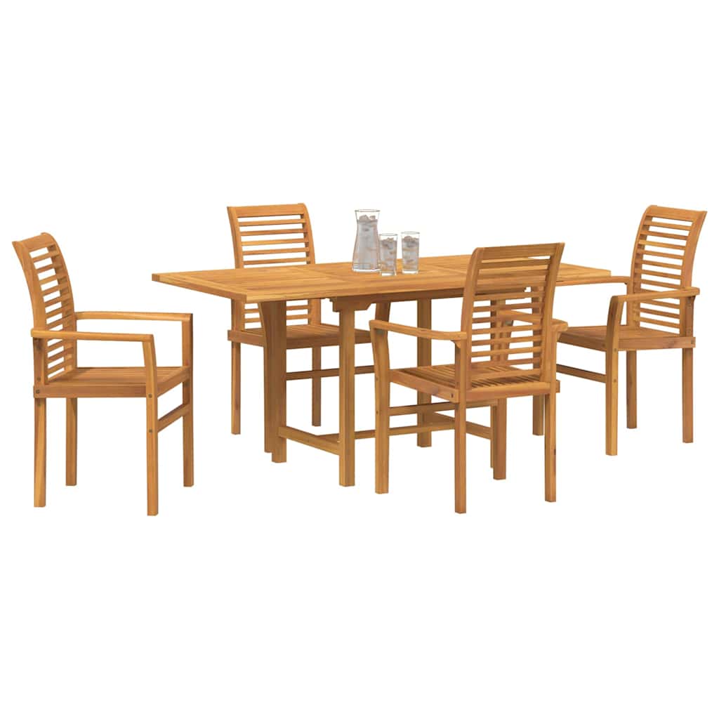Ensemble de salle à manger pour jardin 5 pcs Marron - XIOS