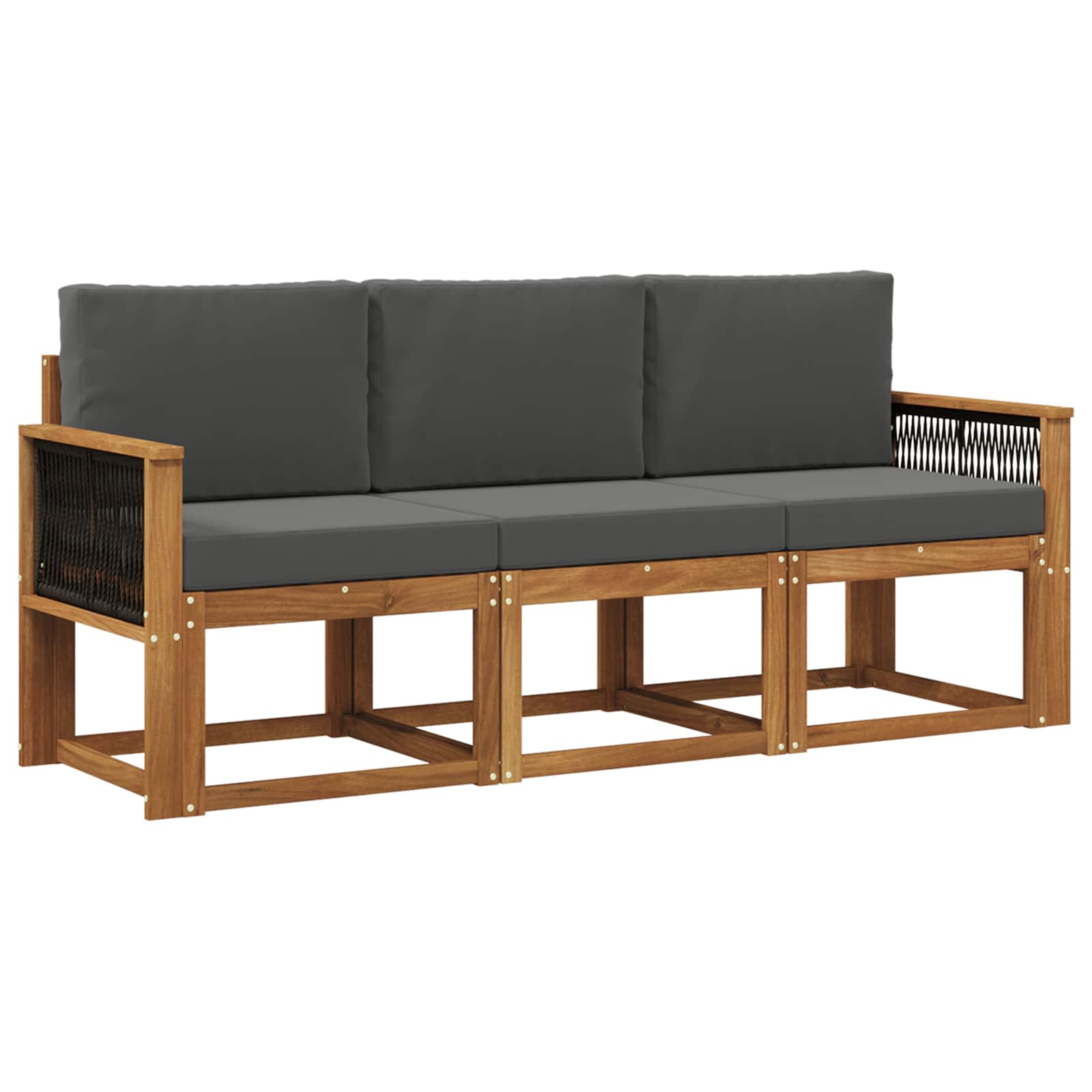 Ensemble de canapés d'extérieur 3 pcs Naturel et Anthracite - XIOS