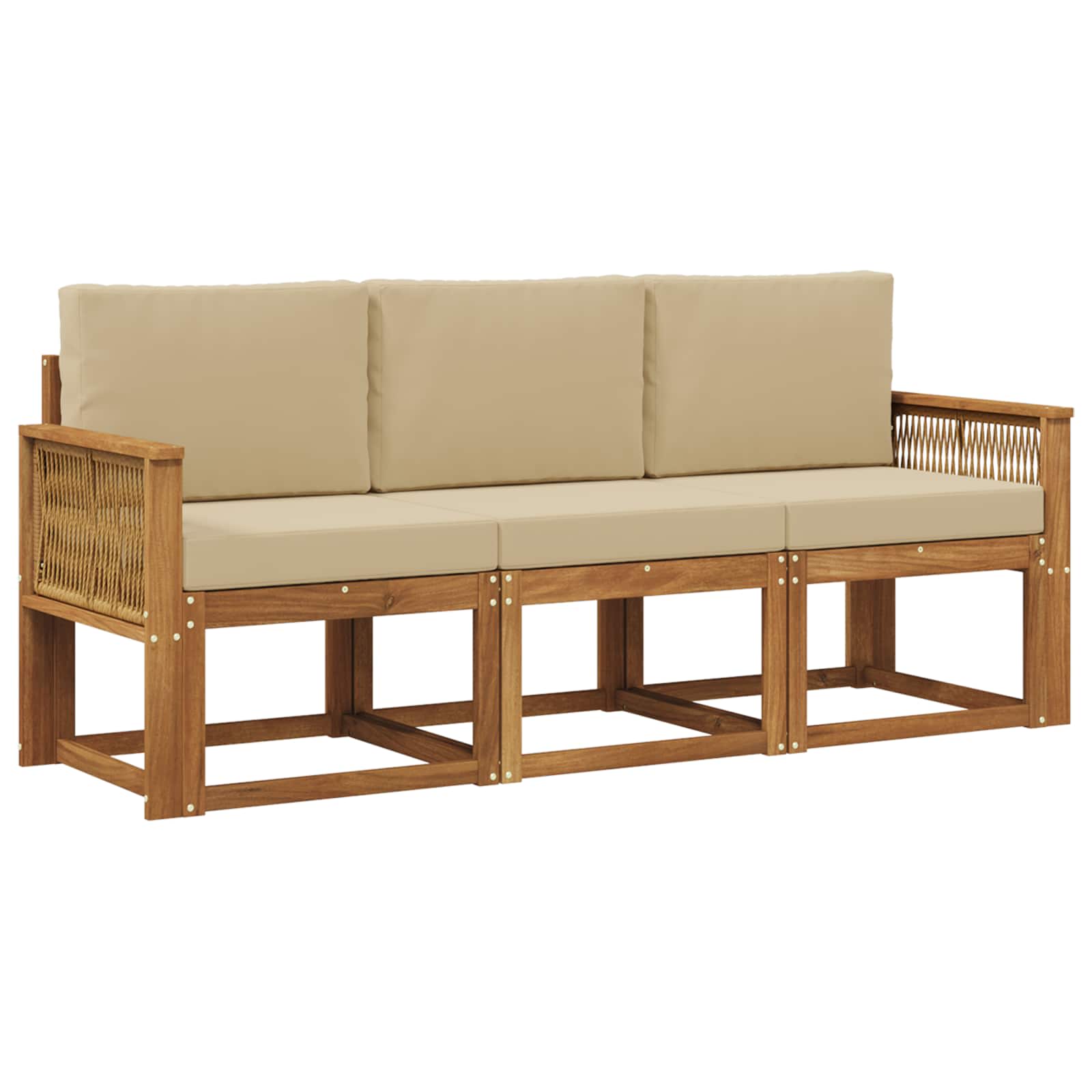 Ensemble de canapés d'extérieur 3 pcs Naturel et Beige - XIOS
