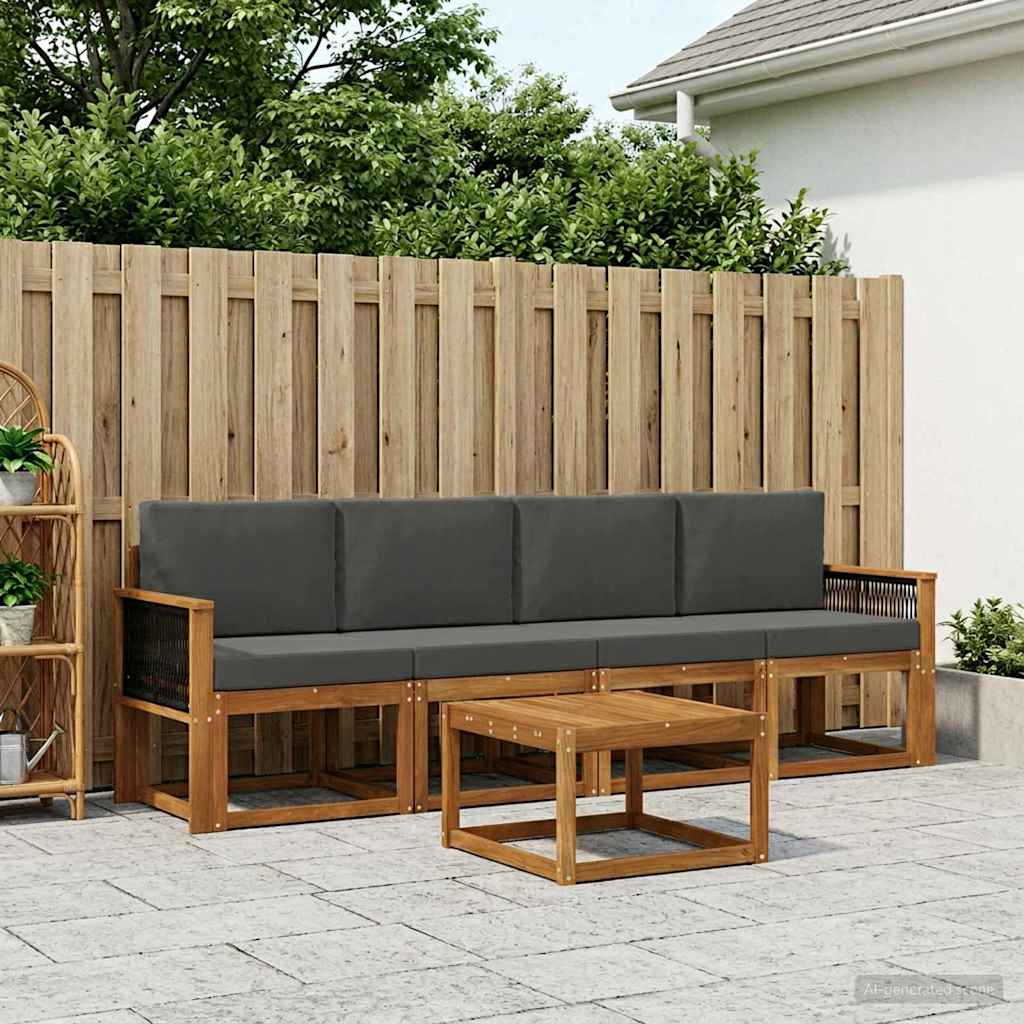 Ensemble de canapés d'extérieur 4 pcs Naturel et Anthracite - XIOS