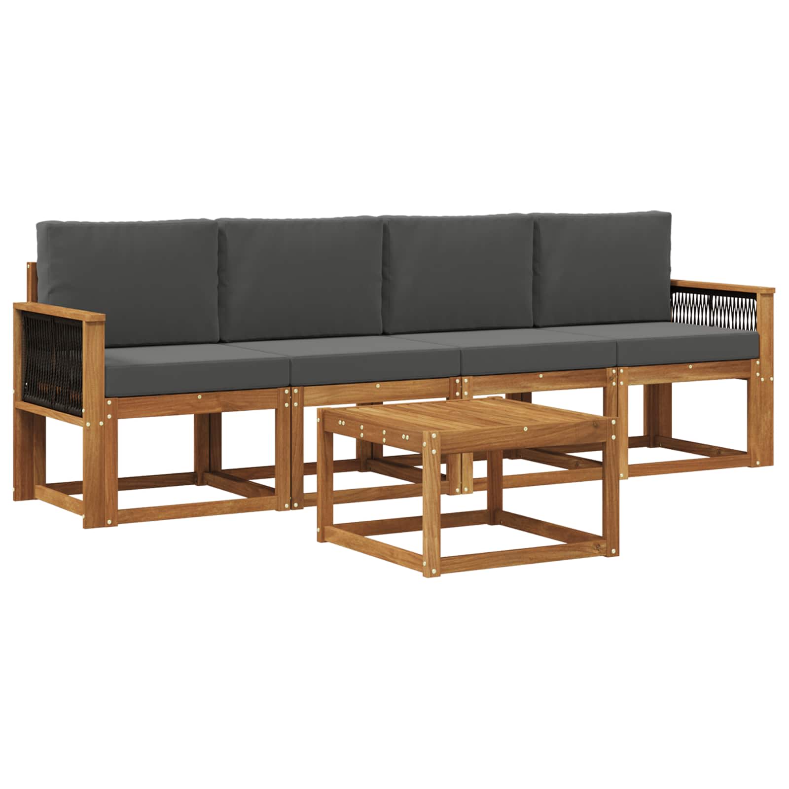 Ensemble de canapés d'extérieur 4 pcs Naturel et Anthracite - XIOS